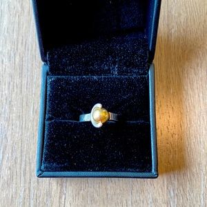Sterling Silver and 10K Gold Ball Ring